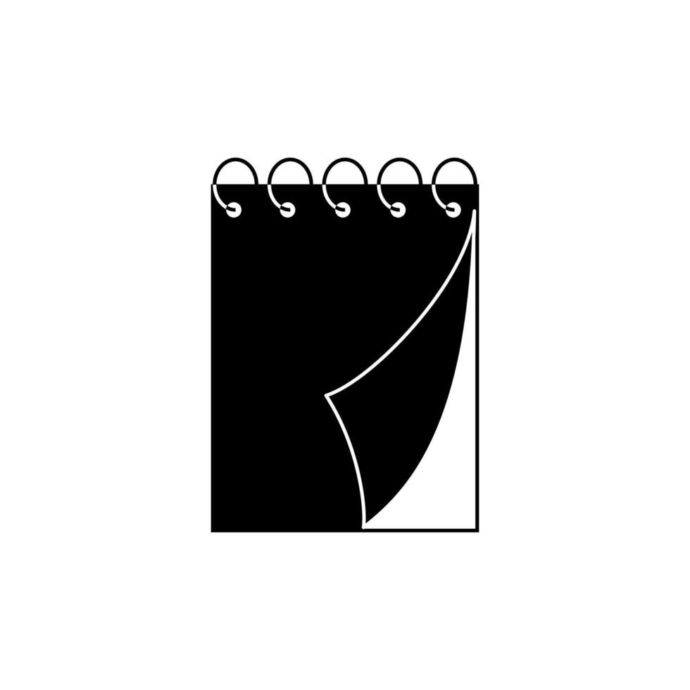 Blank notepad with spiral binding and curled page ready for notes and ideas vector