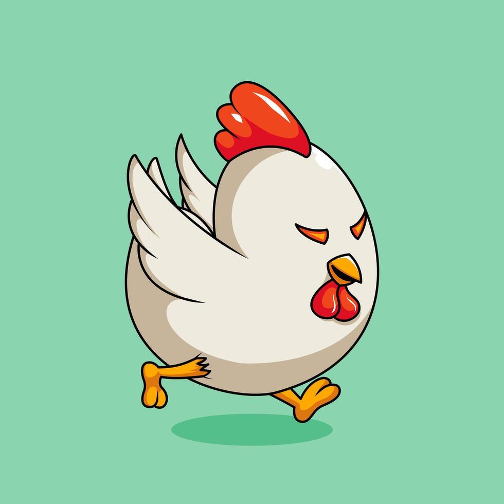 Cartoon Chicken Running Fast vector
