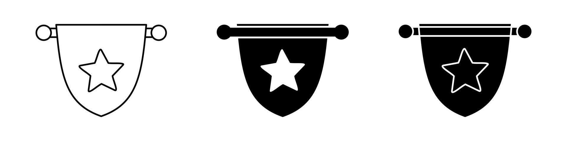 team flag icon set, flag symbol with star. modern design isolated on white background vector