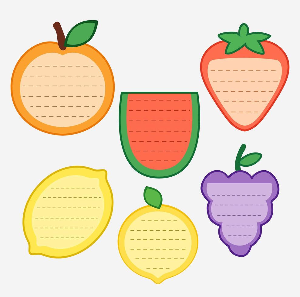 Cute Fruit Notepads Set vector