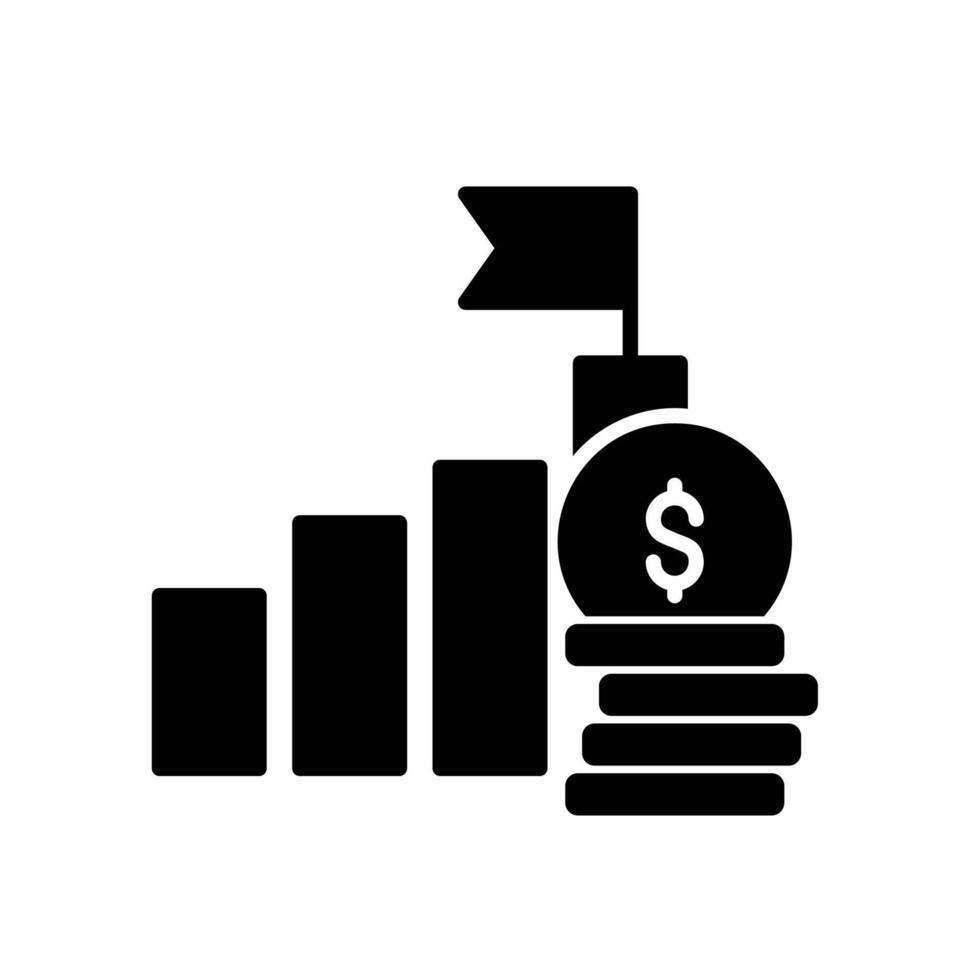 Financial success icon with bar chart and coins vector