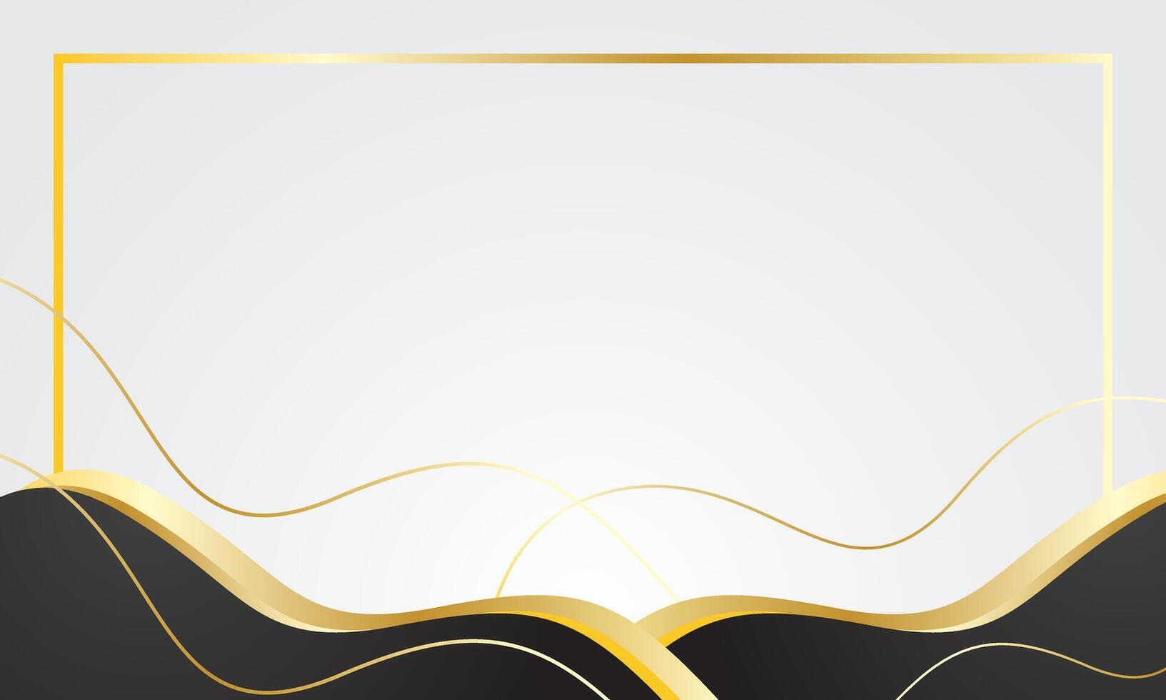Luxury certificate frame background with black gold waves vector