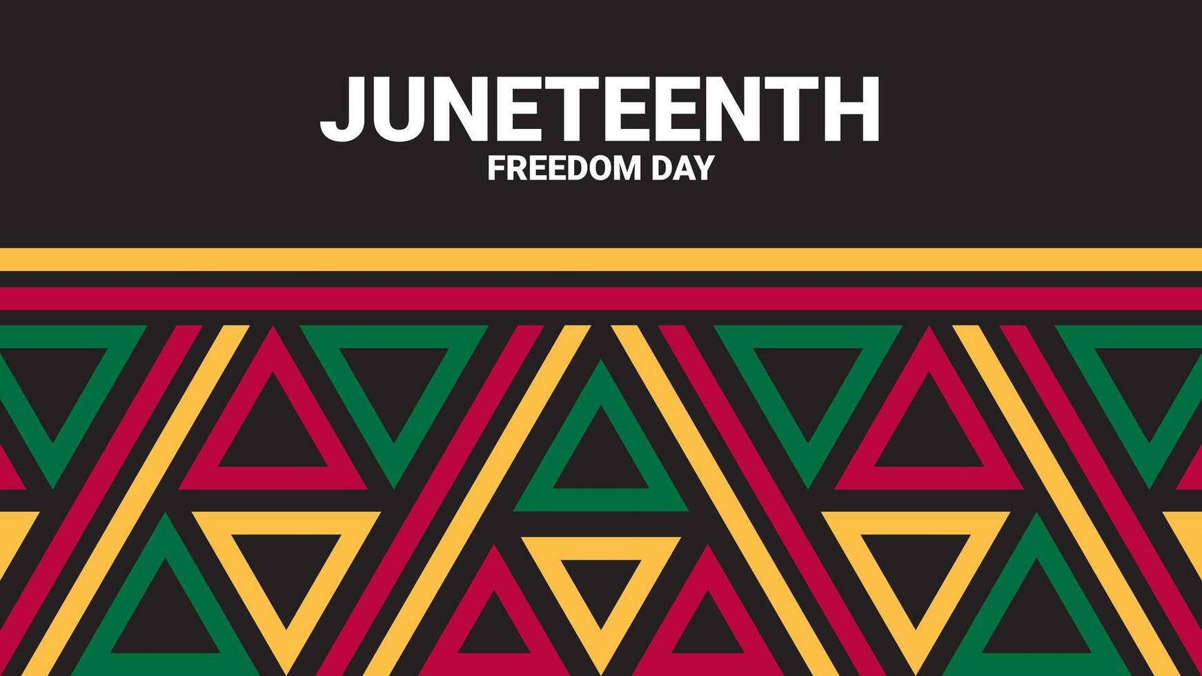 Juneteenth Freedom Day on a Black, Yellow, and Red Background vector
