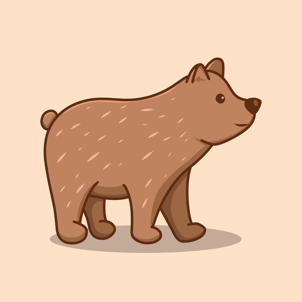 Illustration of a cute cartoon bear cub vector