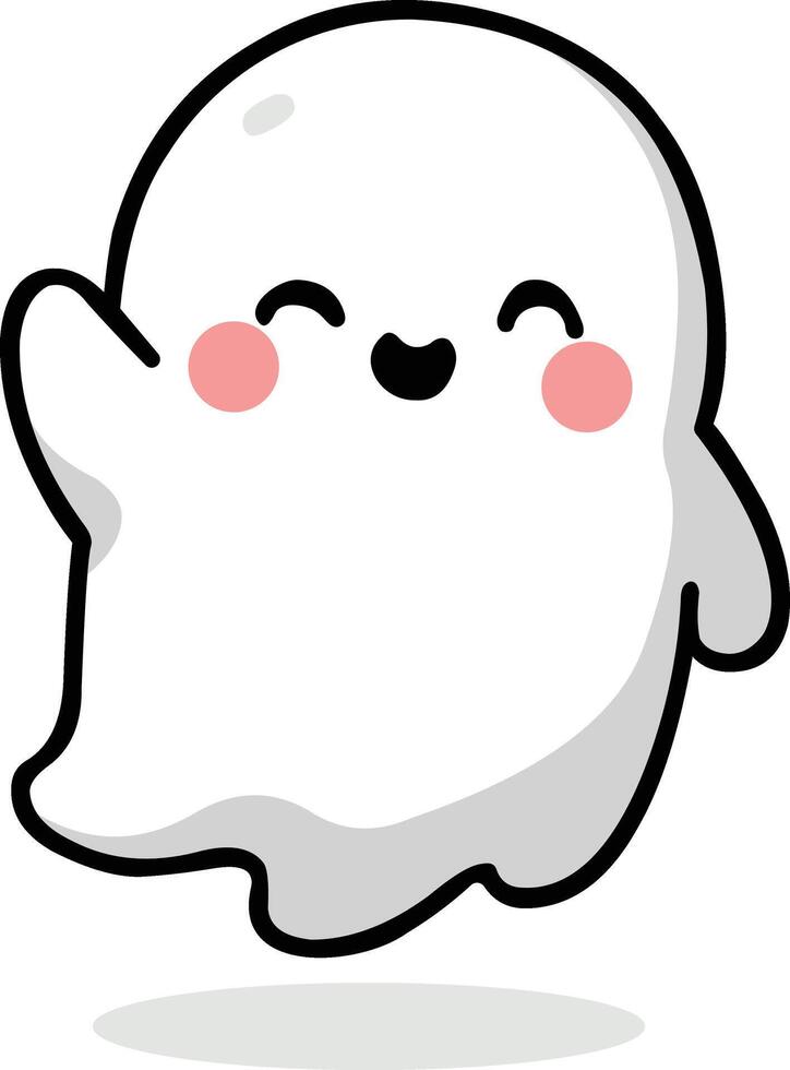 Cute Ghost Saying Hello vector