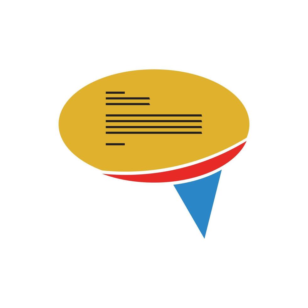 Classic oval speech bubble with text lines, ideal for communication, messaging, and online discussions. Perfect for web design, app elements, and social media content vector