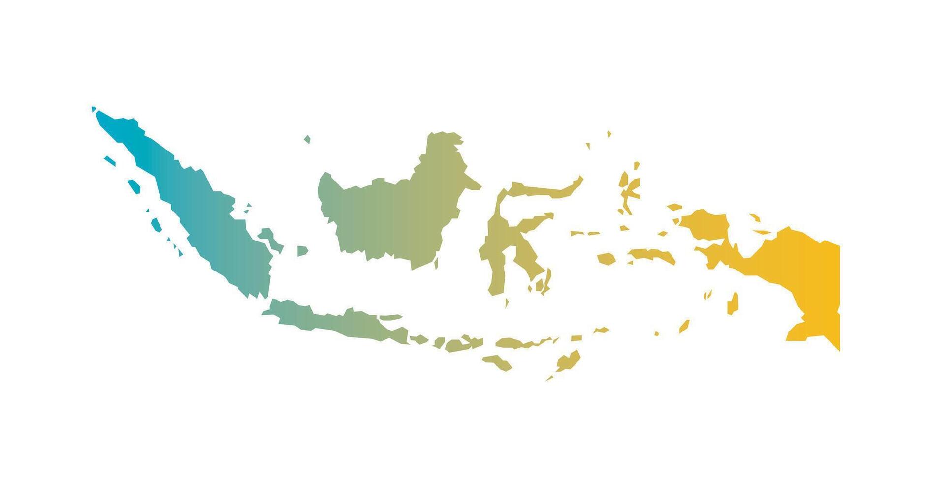 Beautiful gradient map of the Indonesian archipelago, showcasing its vast and diverse islands in a modern color scheme. Ideal for travel, geography, or educational content vector