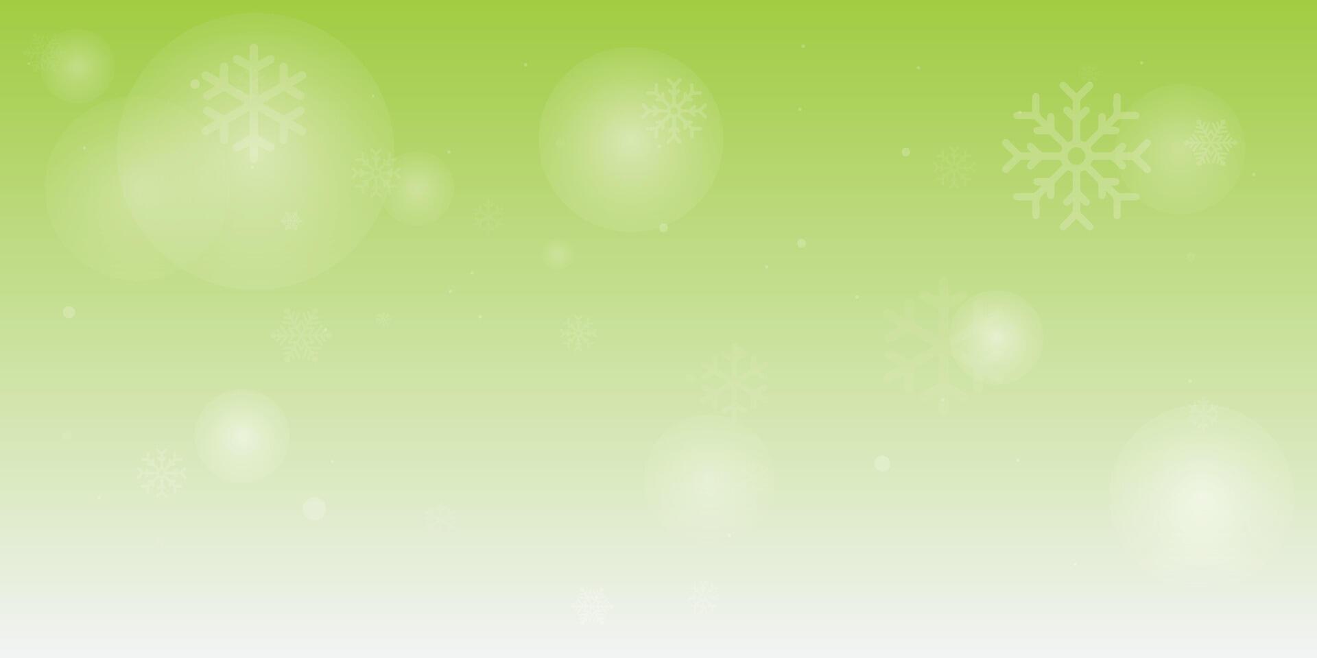 Winter background, snowflakes on a beautiful background, Christmas background for cards, snowfall. Snowy nature landscape, winter with gradient green background vector