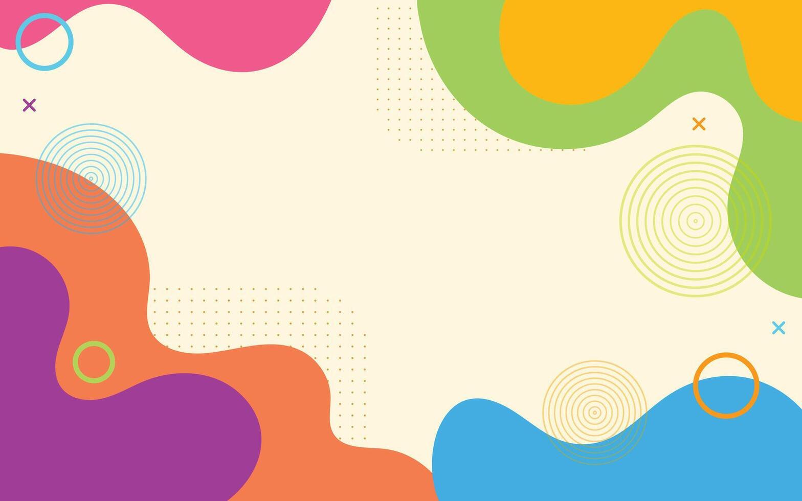 Colorful Abstract Memphis Background with Geometric Shapes. Fun and Playful Design for Poster, Web, and Presentation. Illustration 10 eps. vector