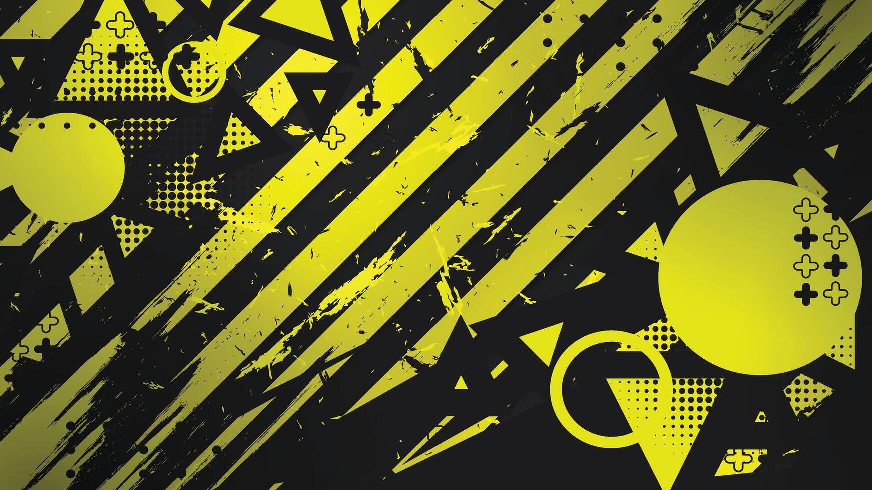 Grunge Geometric Abstract Yellow Background vector