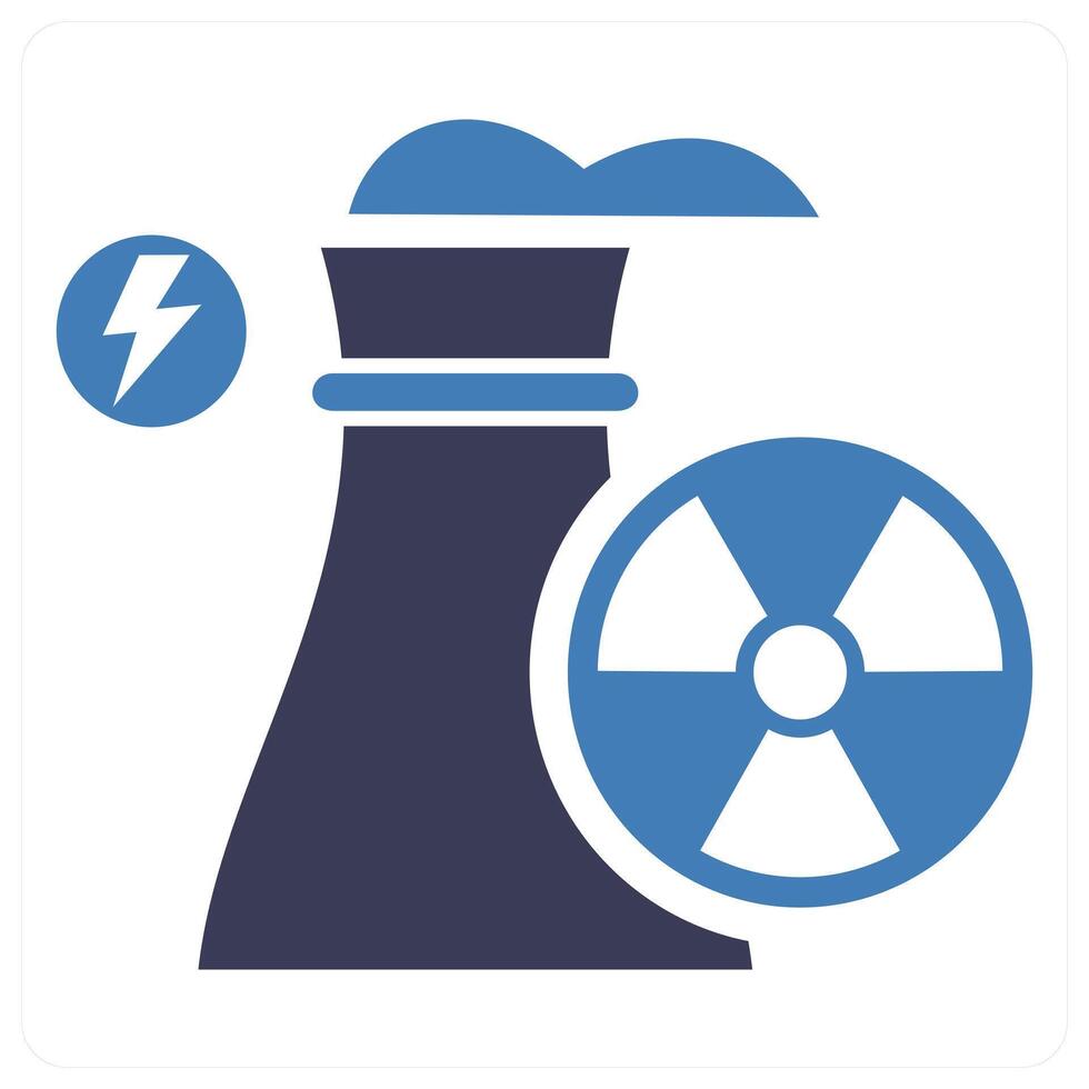 Nuclear Power plant icon concept in blue color vector