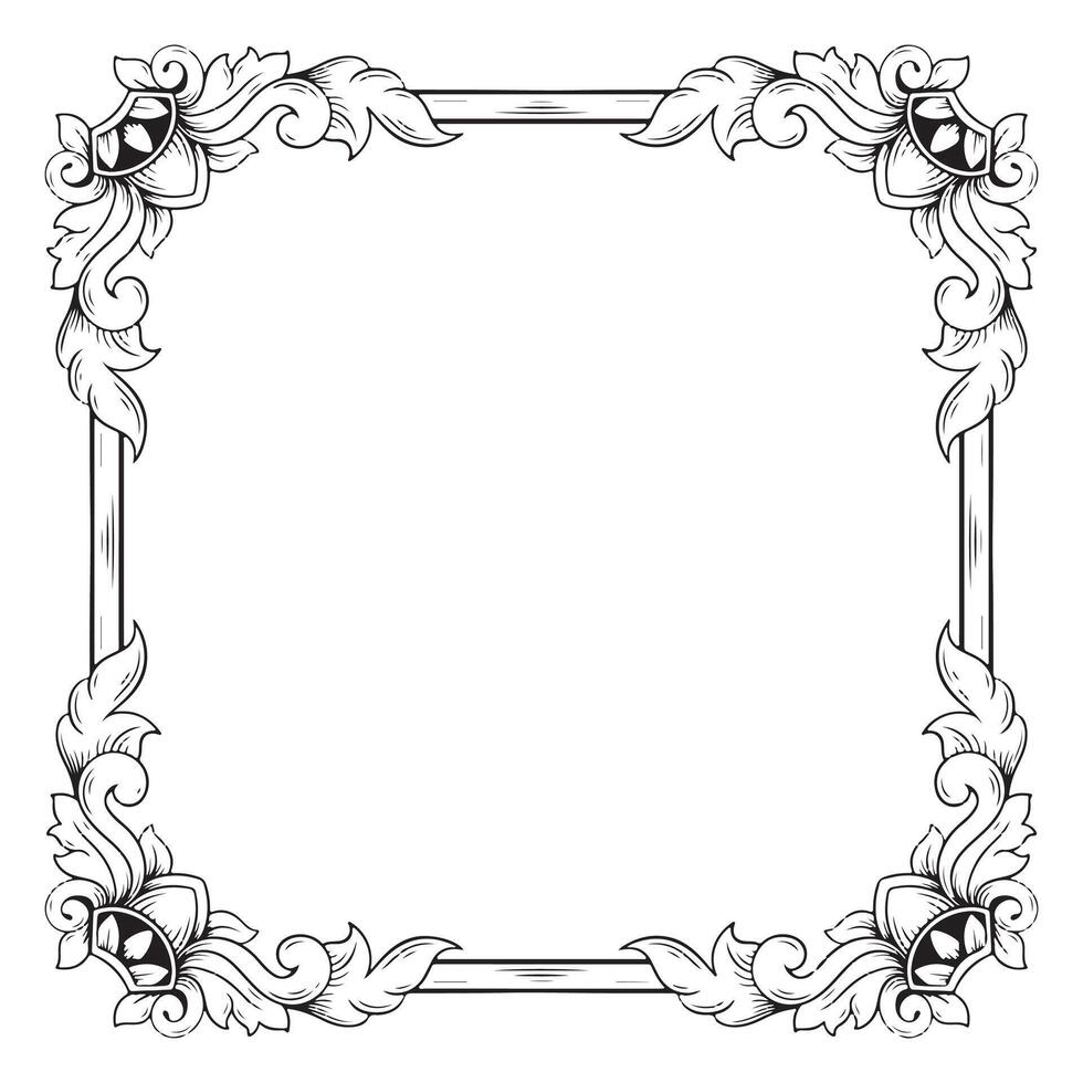 Illustration floral frame with empty space for your text or image vector