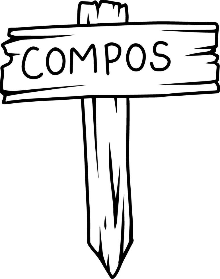 Wooden Compost Signpost vector