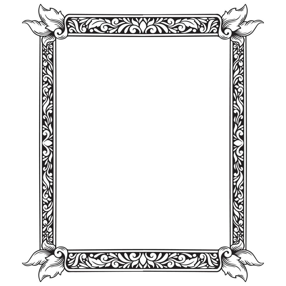 Illustration of floral frame with space for text on a white background vector