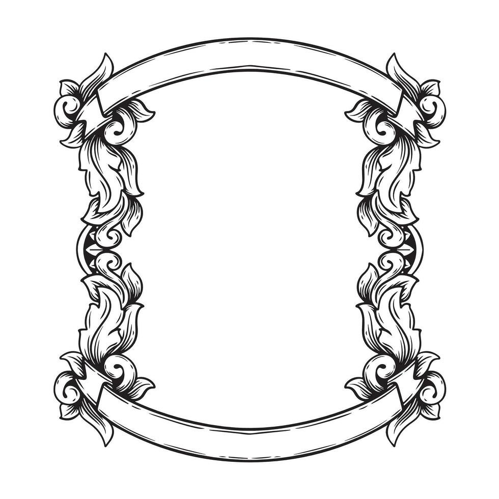 Illustration of floral frame with empty space for your text or image vector