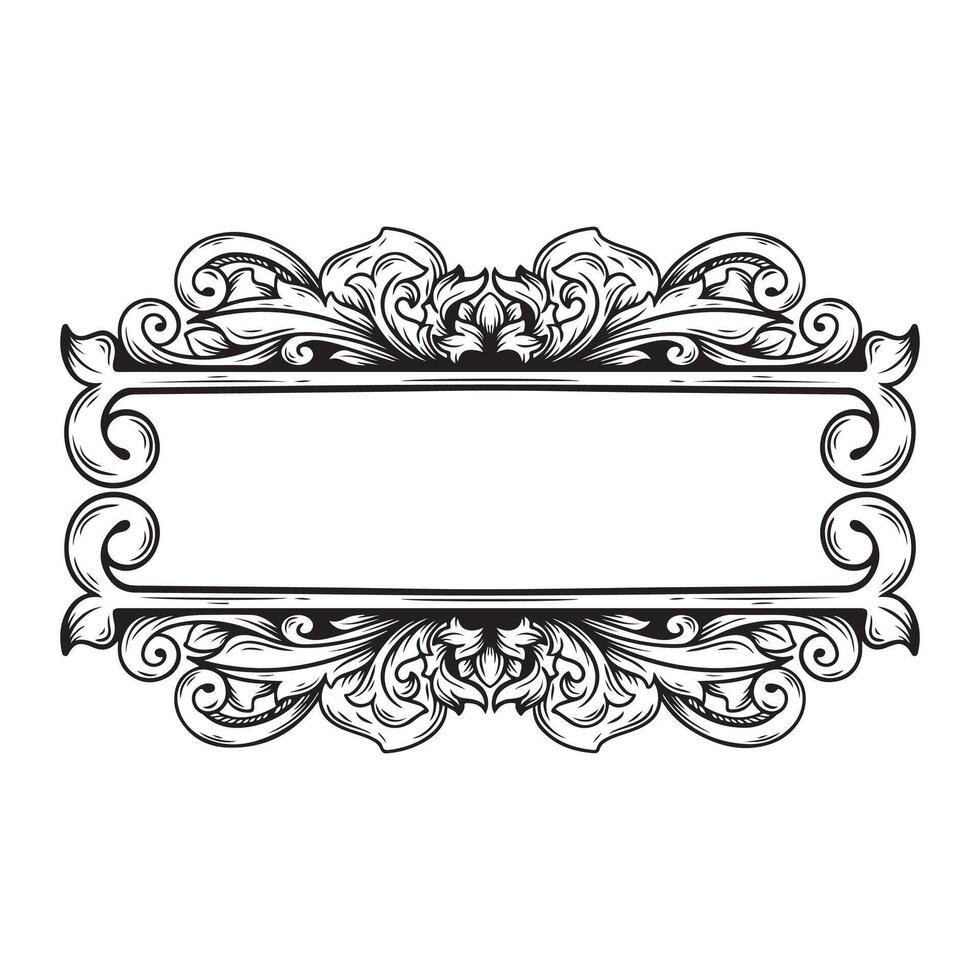Vintage baroque frame ornate element design illustration vector