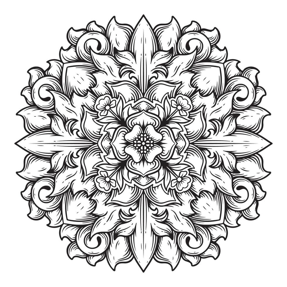 Mandala. Ethnic decorative element. Hand drawn backdrop. Islam, Arabic, Indian, ottoman motifs. vector