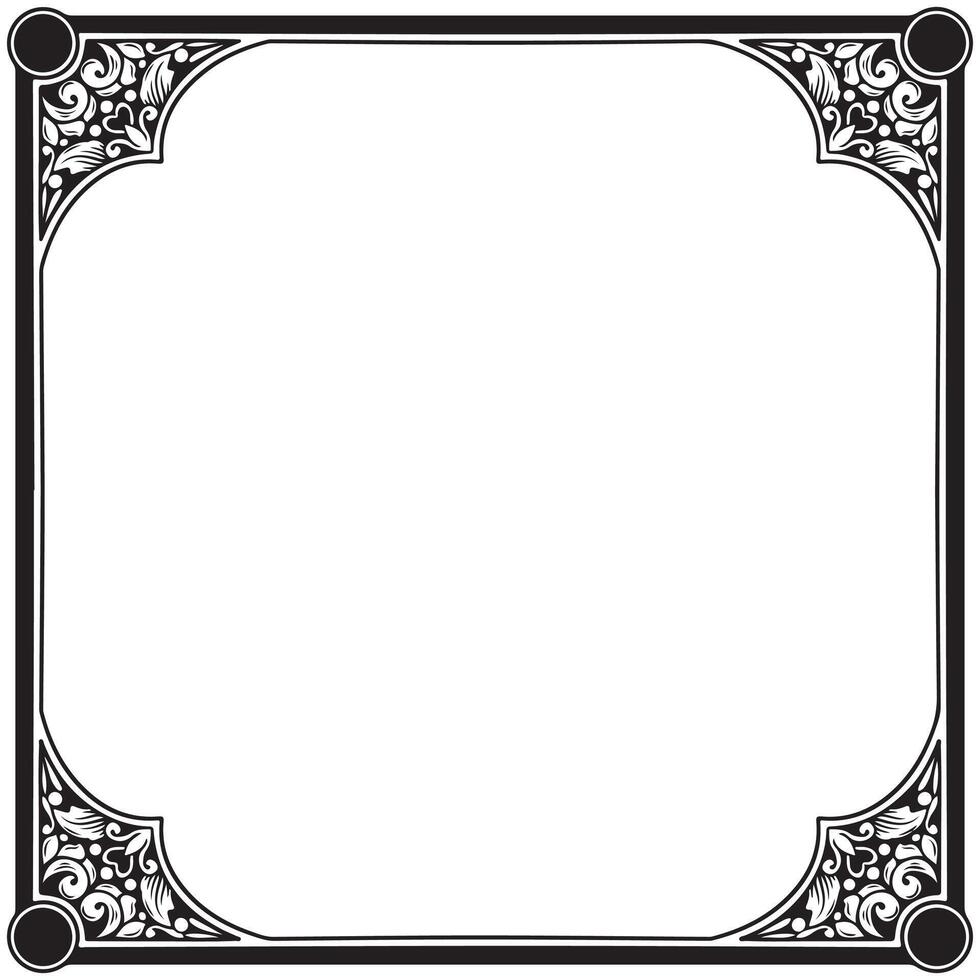 Border frame decoration art simple line corner. Isolated on white vector