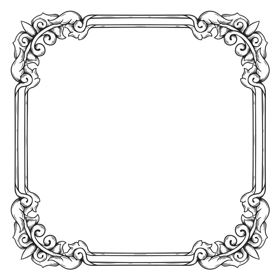 Illustration of floral frame with vignetted corners on white vector