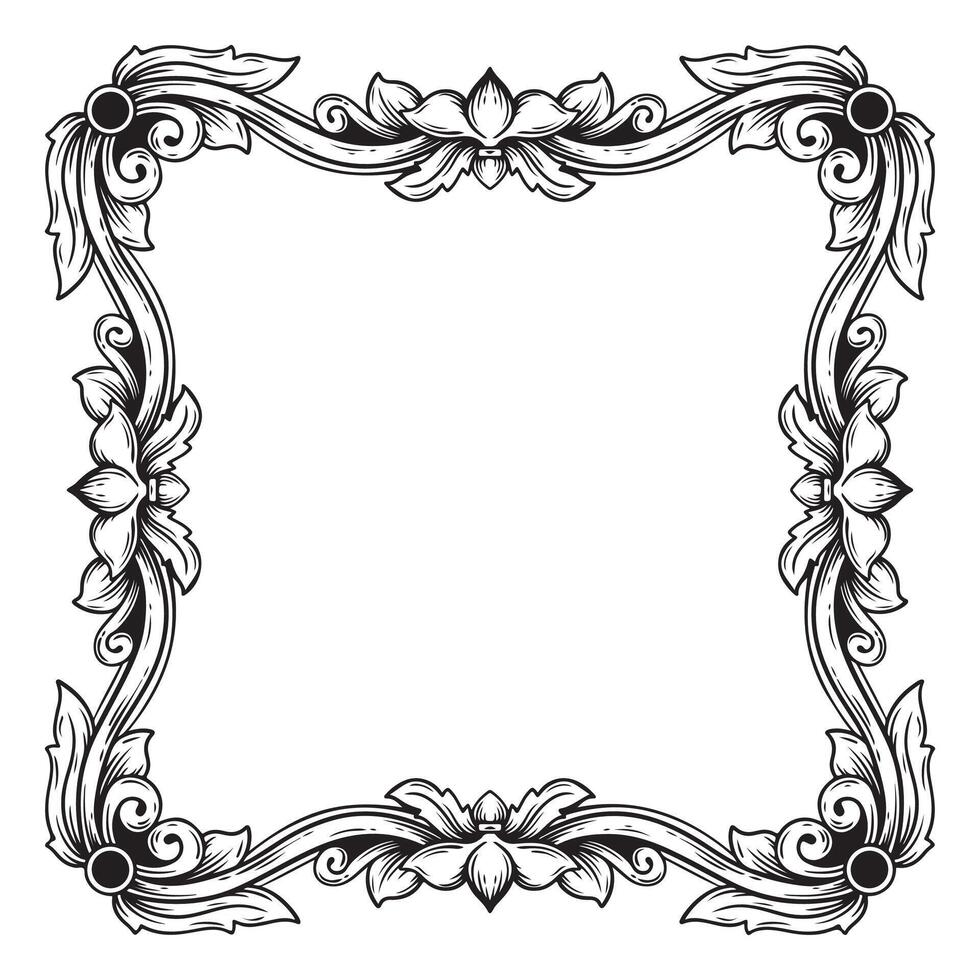 Illustration of floral frame design with vignetted corners on white vector