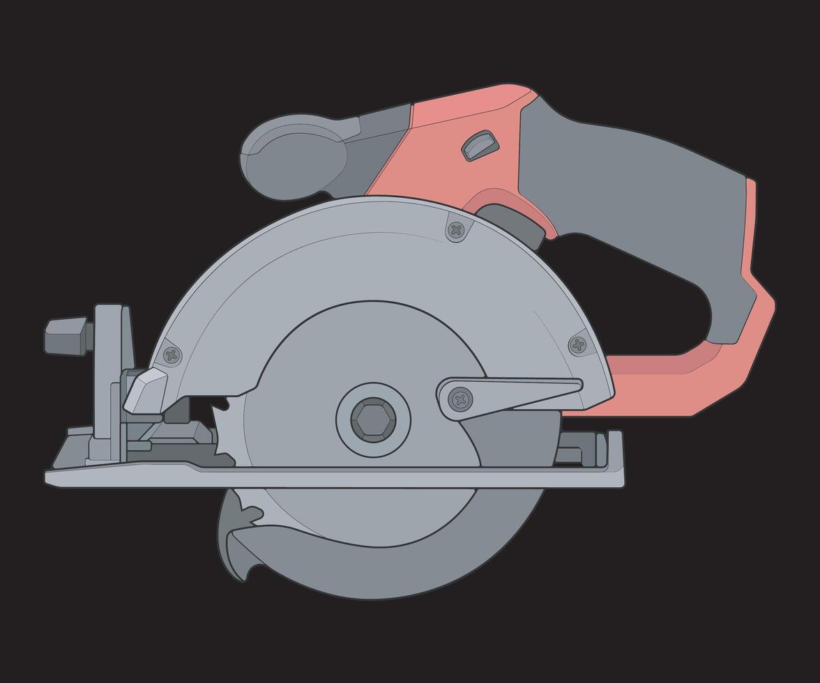 a illustration circular saw on a black background vector