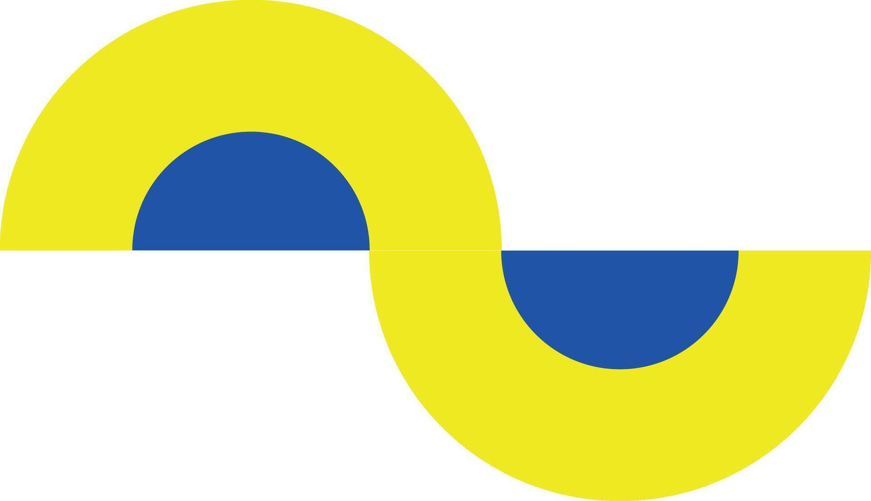 Simple flat shape in yellow and blue vector