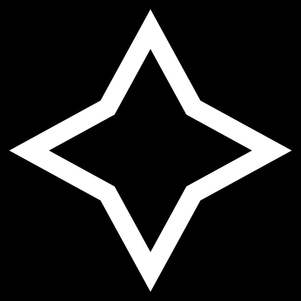 A four pointed star on a black background vector