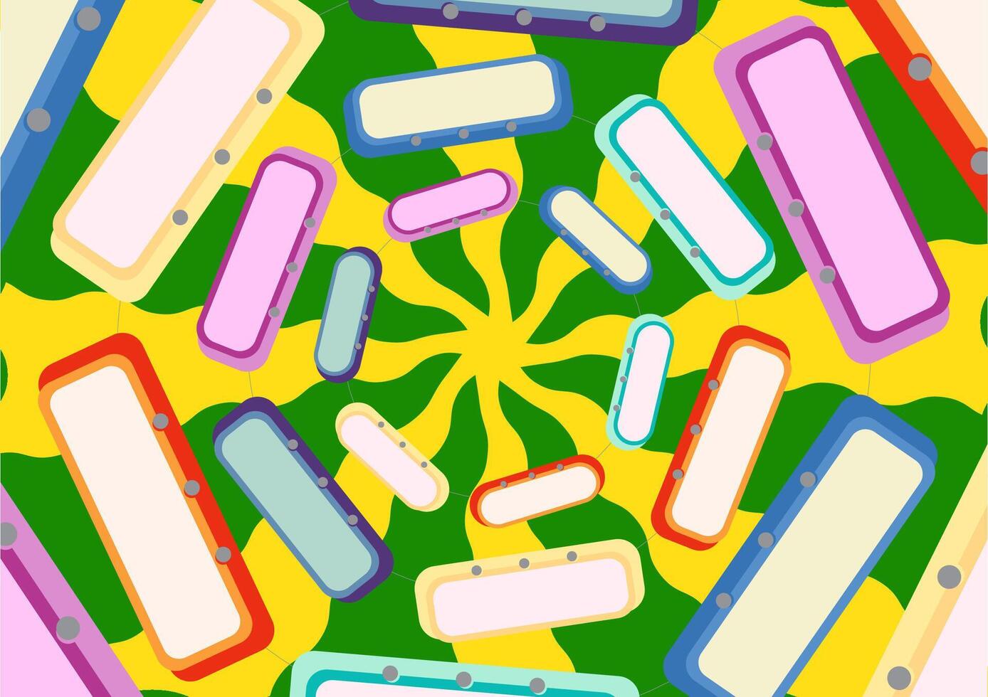 Abstract Color Burst An artistic array of colorful geometric shapes in a vibrant pattern, celebrating the explosion of imagination and a feast for the eyes. vector