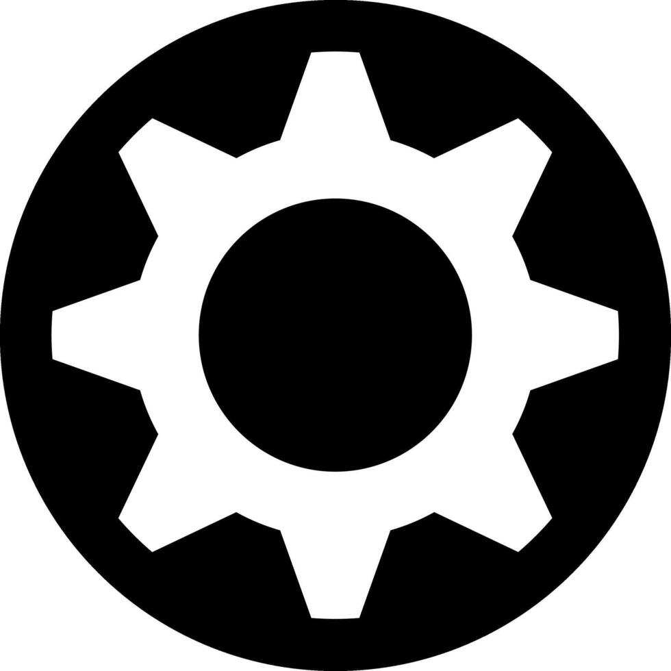 Flat icon of a gear vector