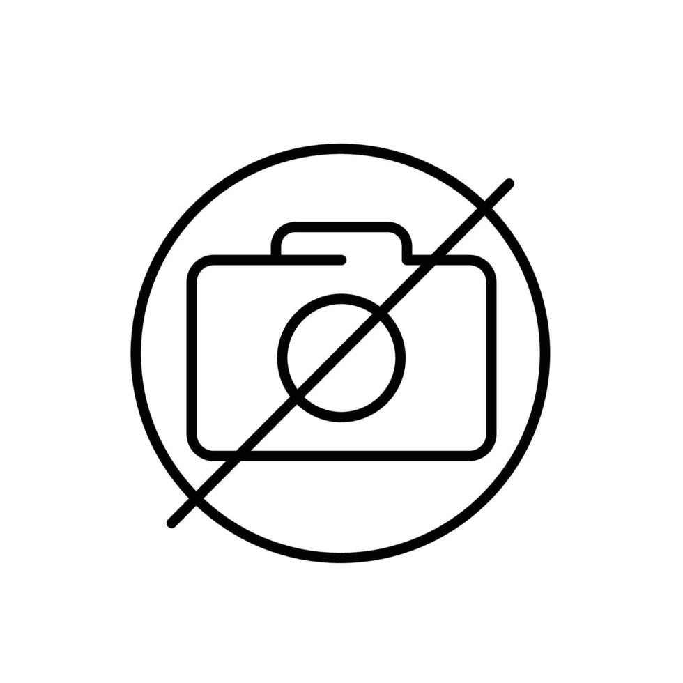 No Photography Allowed Icon Thin Line Outline Symbol vector