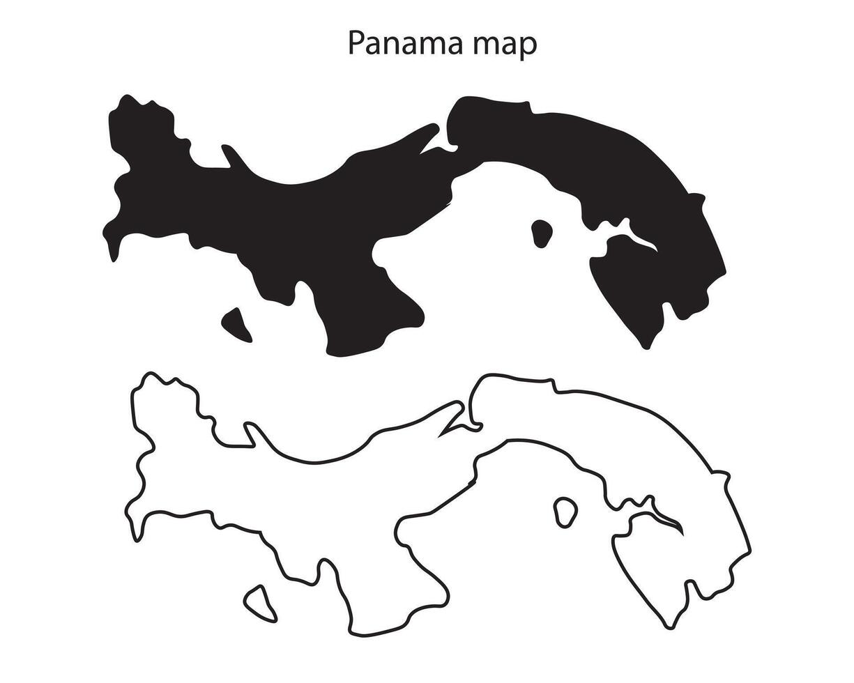 Panama map silhouette, Panama country Landscape vector