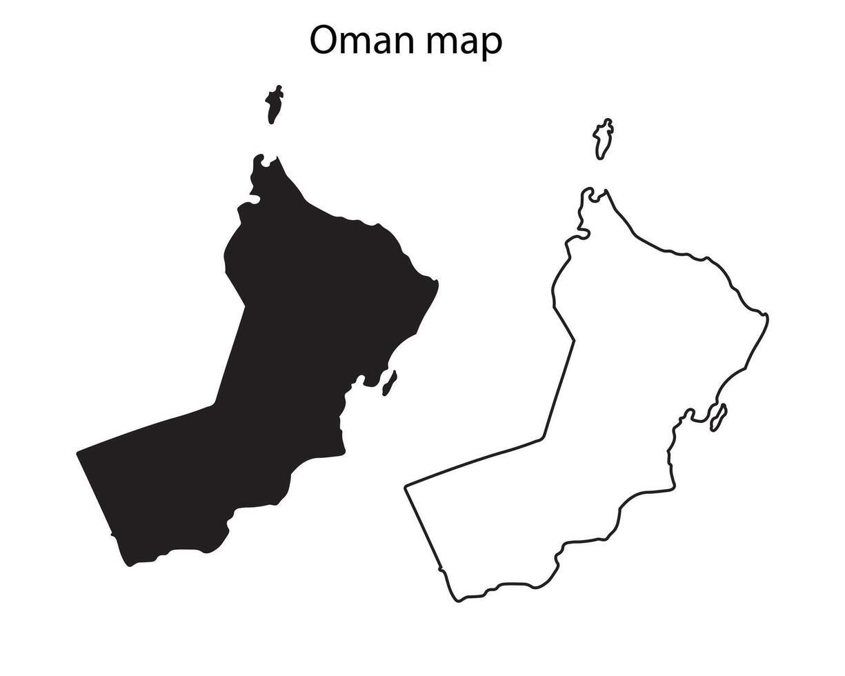 Oman map silhouette, Oman country Landscape vector