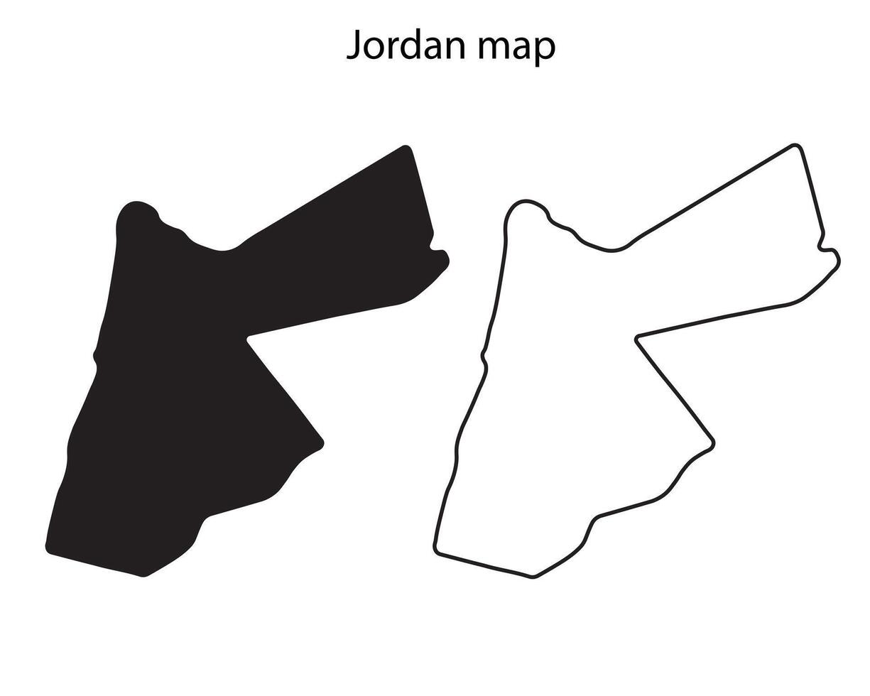 Jordan map silhouette, Jordan country Landscape vector