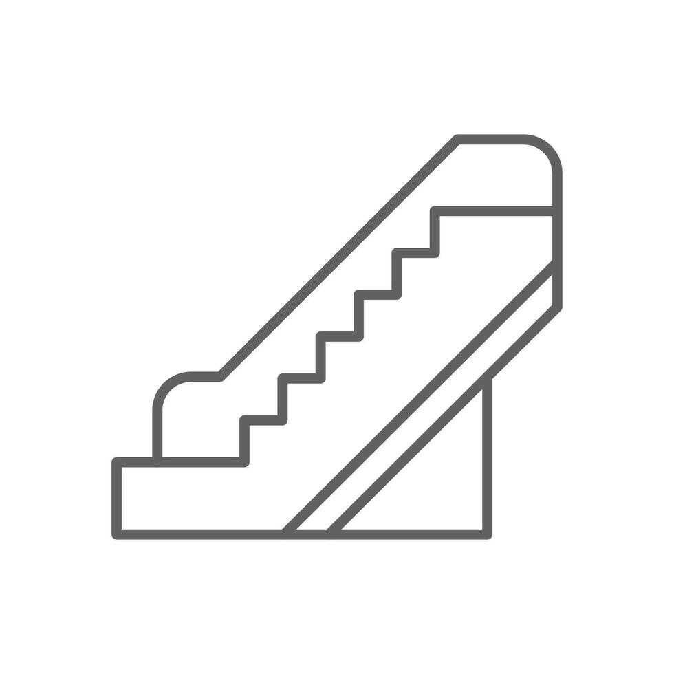 Stair Escalator Icon Thin Line Editable Stroke Outline Style for Transport Infrastructure or Architecture Use vector