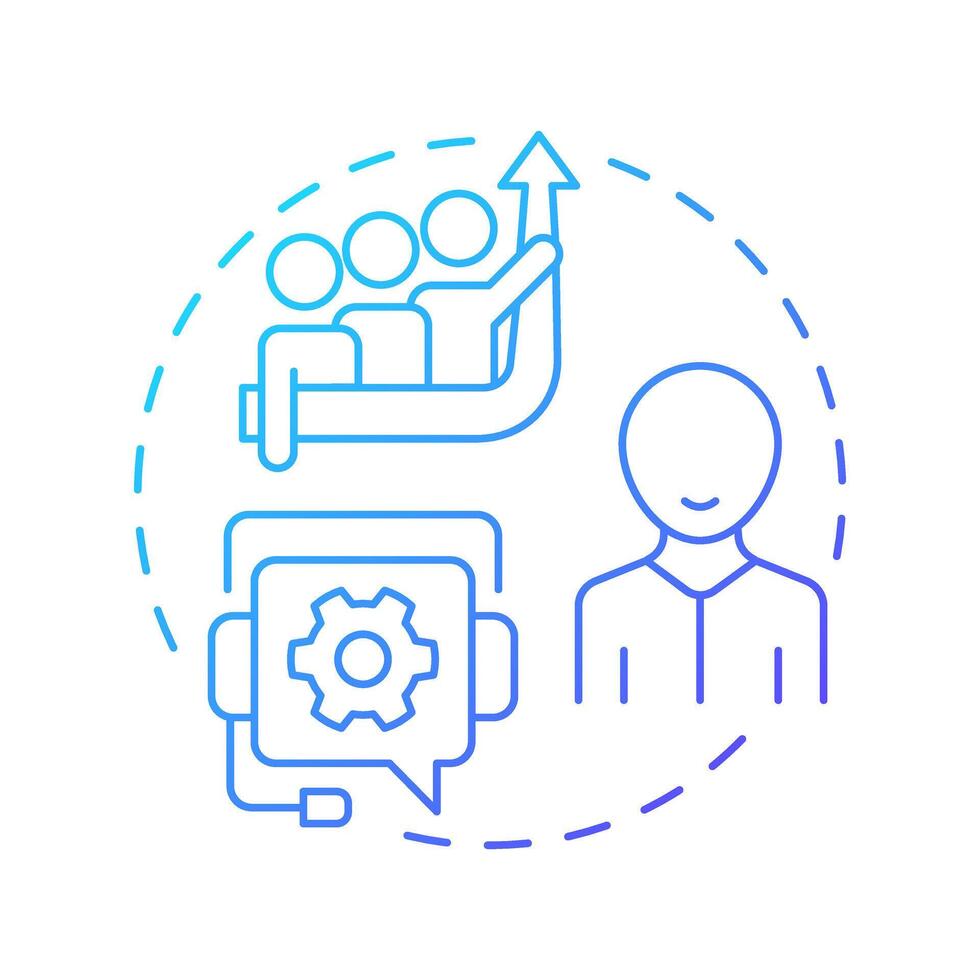 Management consulting blue gradient concept icon. Workflow efficiency, performance. Round shape line illustration. Abstract idea. Graphic design. Easy to use in infographic, presentation vector