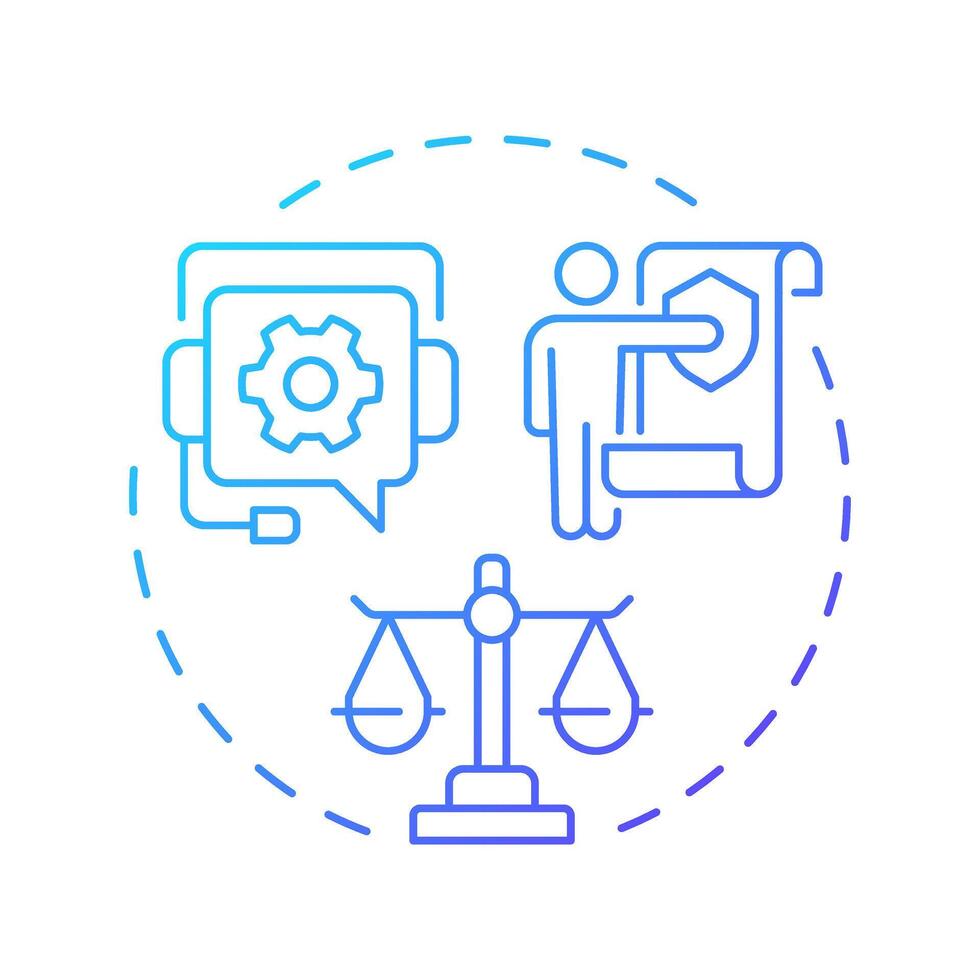 Legal consultant blue gradient concept icon. Law, rights. Regulatory compliance. Round shape line illustration. Abstract idea. Graphic design. Easy to use in infographic, presentation vector