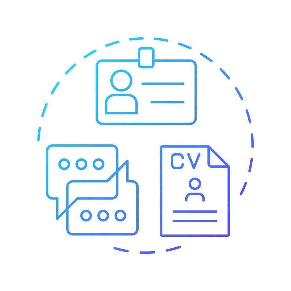HR consultant blue gradient concept icon. Human resources. Documentation management. Round shape line illustration. Abstract idea. Graphic design. Easy to use in infographic, presentation vector