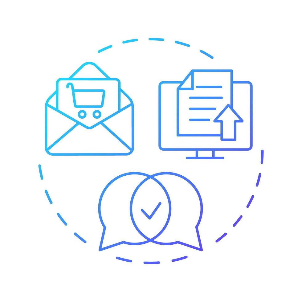 Quotation submission blue gradient concept icon. Documents organization, communication. Round shape line illustration. Abstract idea. Graphic design. Easy to use in infographic, article vector
