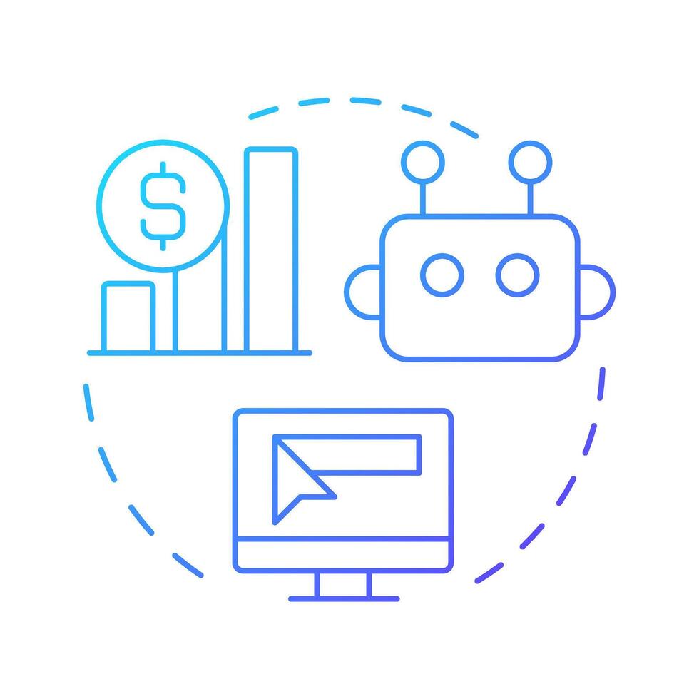Improved sales efficiency blue gradient concept icon. Statistical metrics. Monitoring, analysis. Round shape line illustration. Abstract idea. Graphic design. Easy to use in infographic, article vector