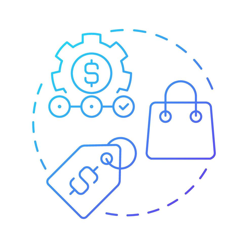 Consistent pricing blue gradient concept icon. Business strategy, marketing. Profit margin. Round shape line illustration. Abstract idea. Graphic design. Easy to use in infographic, article vector