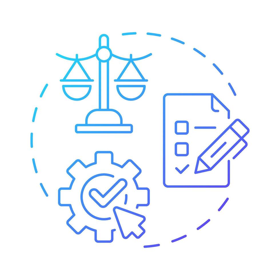 Access to professional resources blue gradient concept icon. Legal services. Accounting, marketing. Round shape line illustration. Abstract idea. Graphic design. Easy to use in infographic, brochure vector