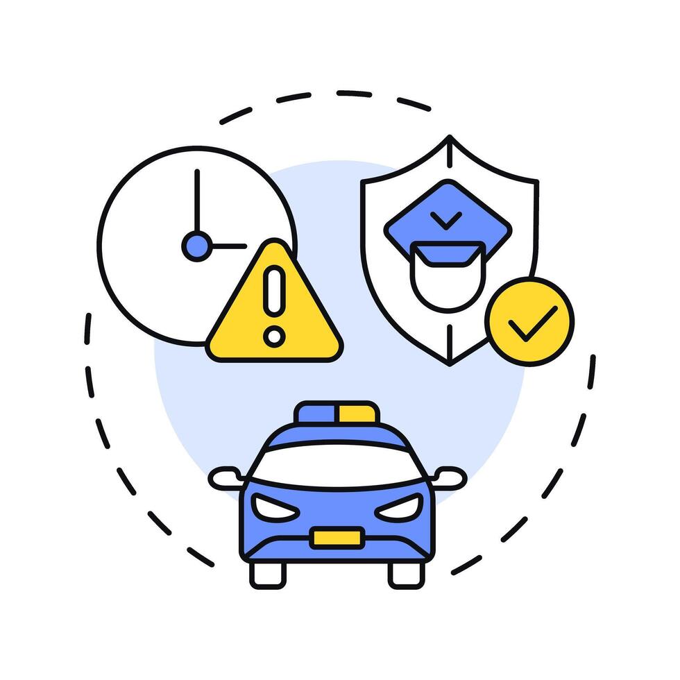 Respond multi color concept icon. Physical security ecosystem. Action based on analyzed threats. Protection. Round shape line illustration. Abstract idea. Graphic design. Easy to use in booklet vector