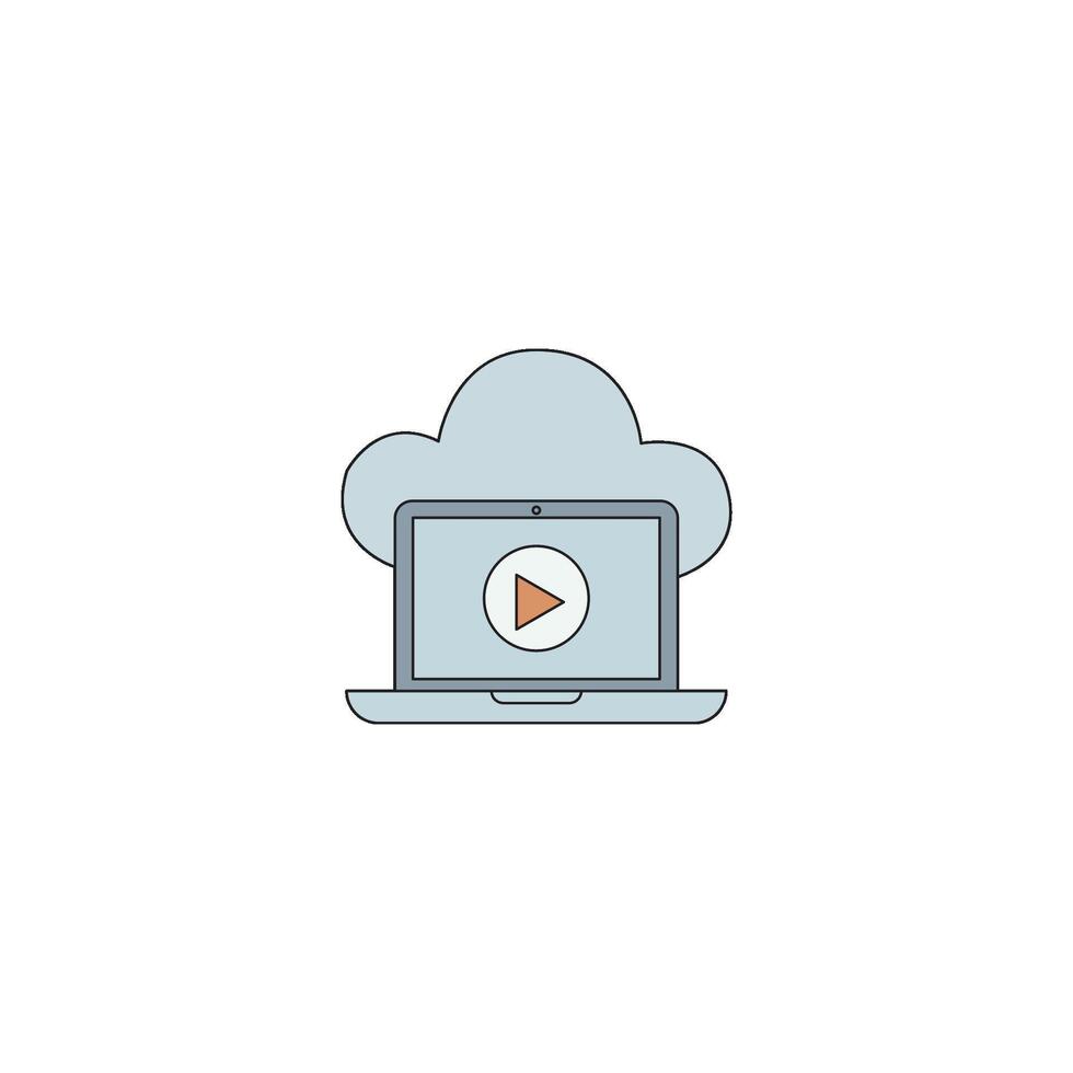 Cloud Streaming on Laptop vector