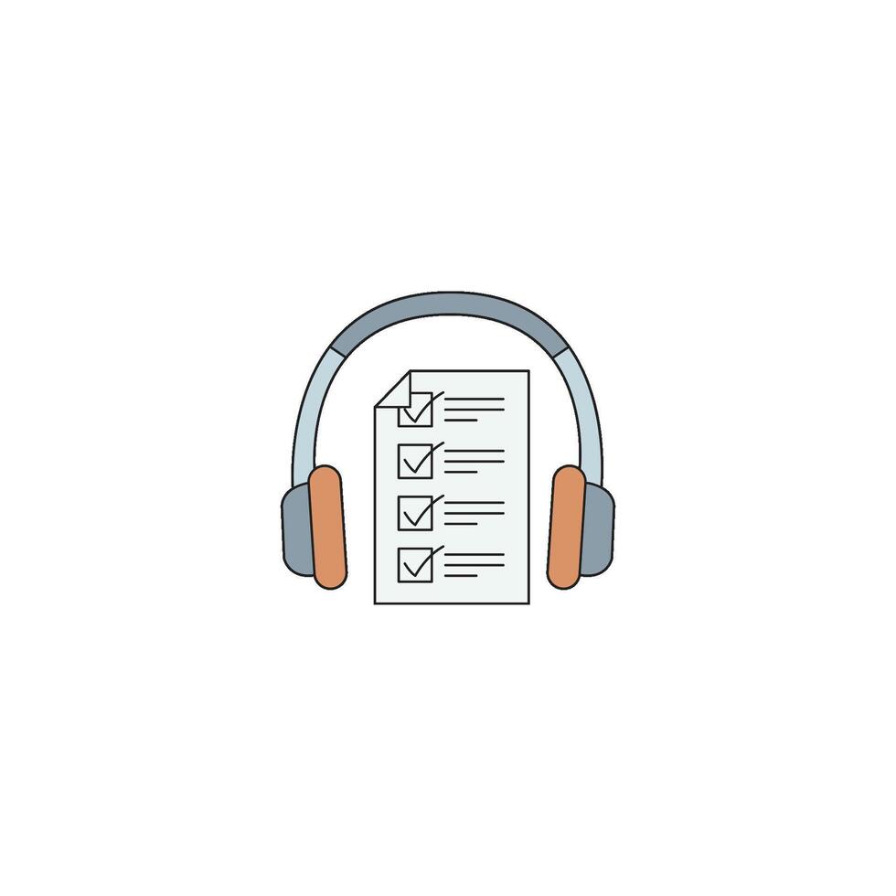 Headphones with To-Do List vector