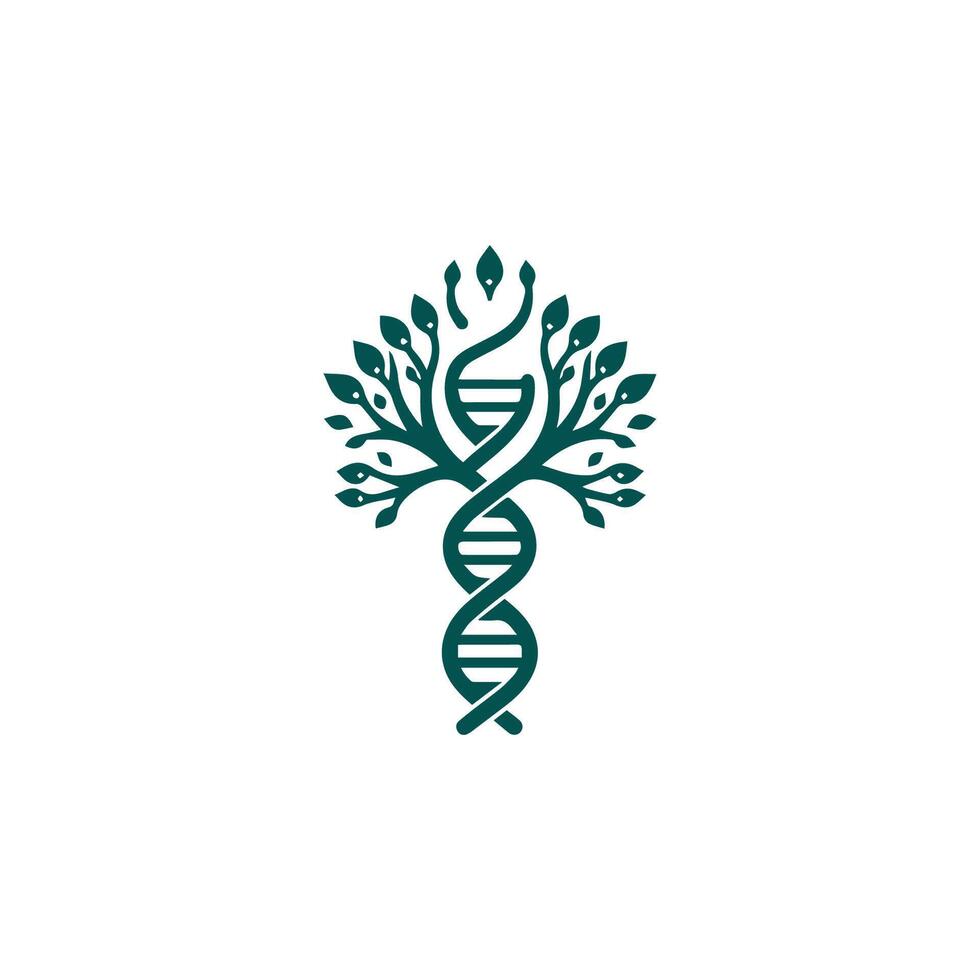 dna tree logo design vector