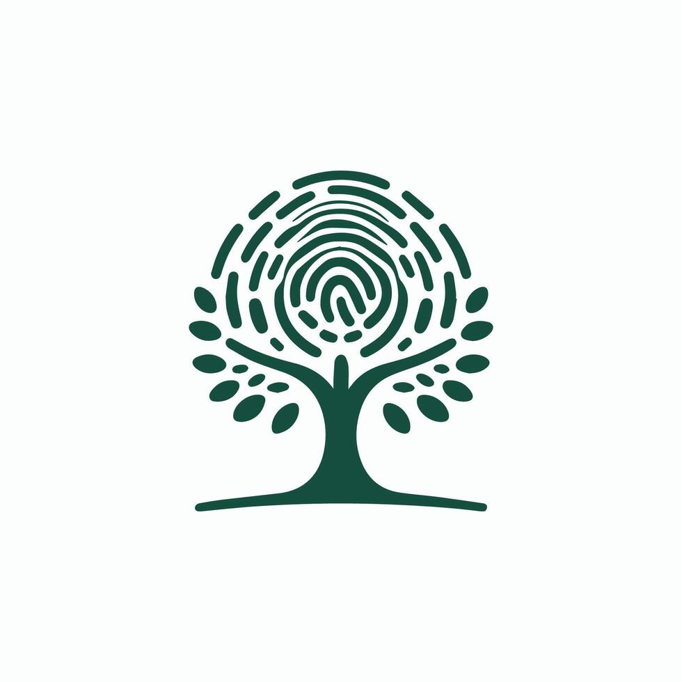 tree with a fingerprint on it vector