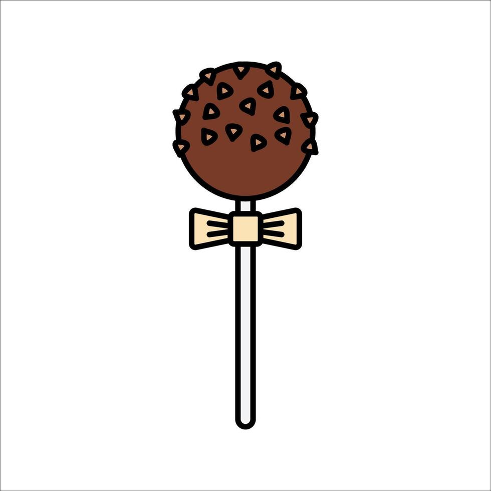 Chocolate Candy Flat design style, round chocolate candy with foil wrapper, ideal for dessert elements and celebration illustrations. vector