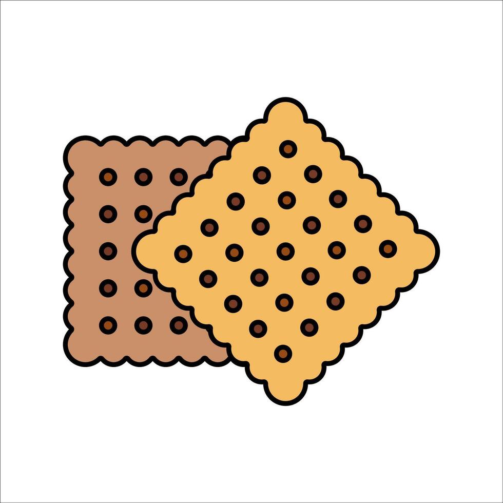 Wafers Flat design style, square crispy wafers often filled with chocolate, great for snack branding and dessert themes. vector