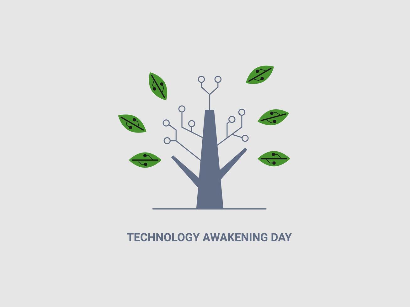 A stylized tree with branches resembling circuit board lines vector
