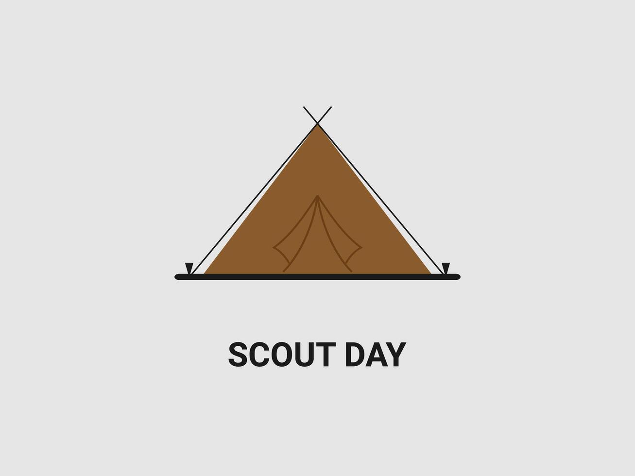 A minimalist brown tent icon with black outlines vector